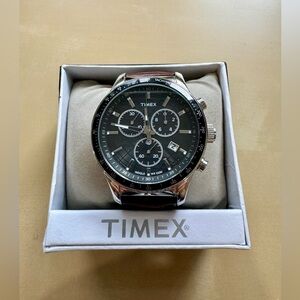 Timex Silver and Black Men's Chronograph Watch